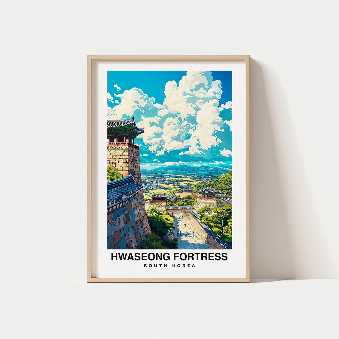 Hwaseong Fortress Print South Korea Poster Travel Wall Art Historic Print Scenic Art Cultural Landmark Asian Decor Travel Poster