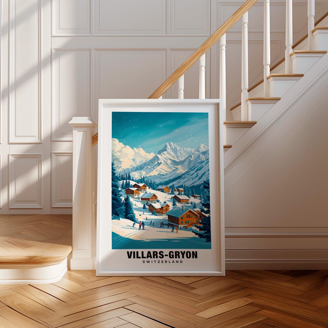 Villars Gryon Print Switzerland Poster Villars Gryon Views Villars Gryon Mountains Villars Gryon Village Switzerland Charm Swiss Art