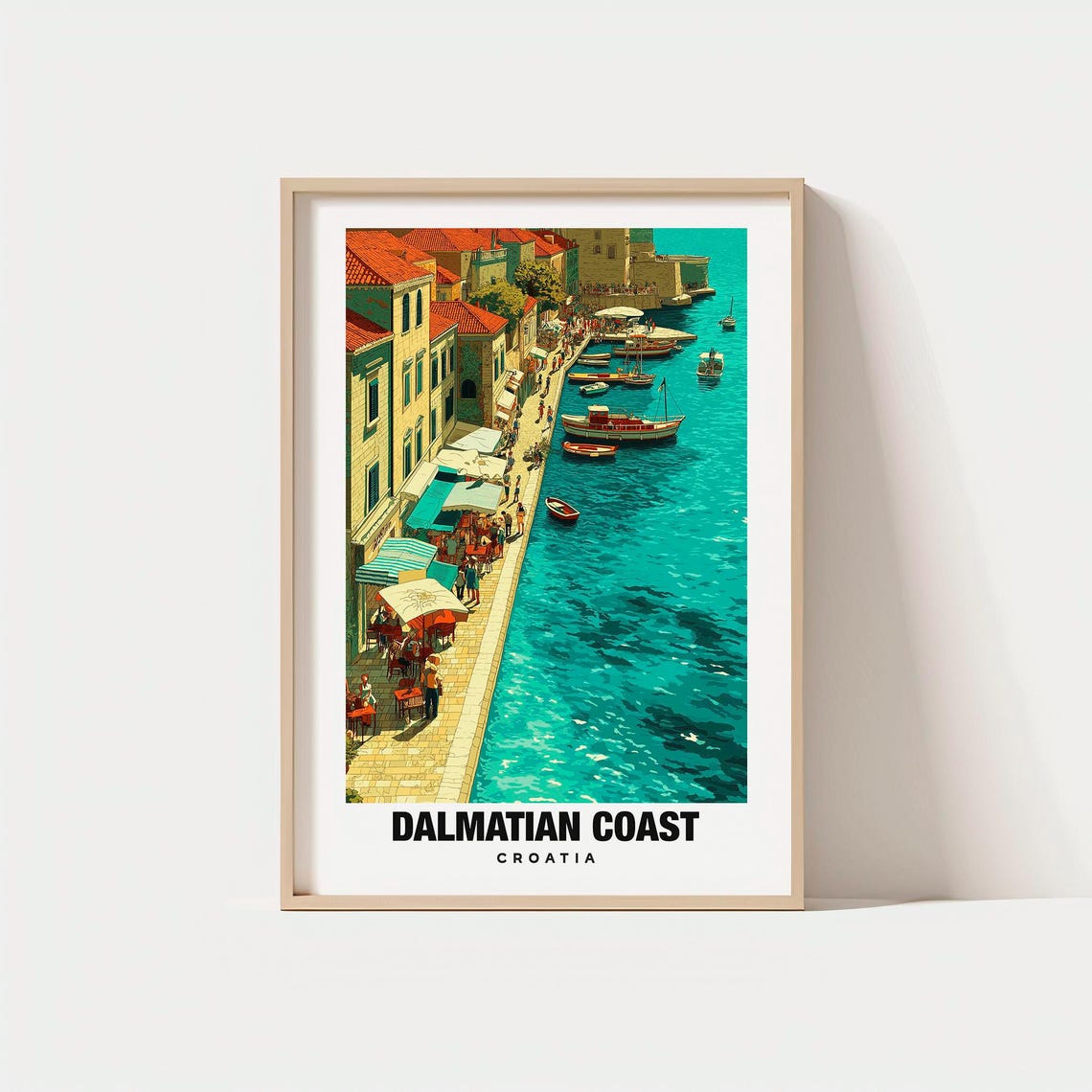 Dalmatian Coast Croatia Old Town Harbor Aerial Adriatic Poster