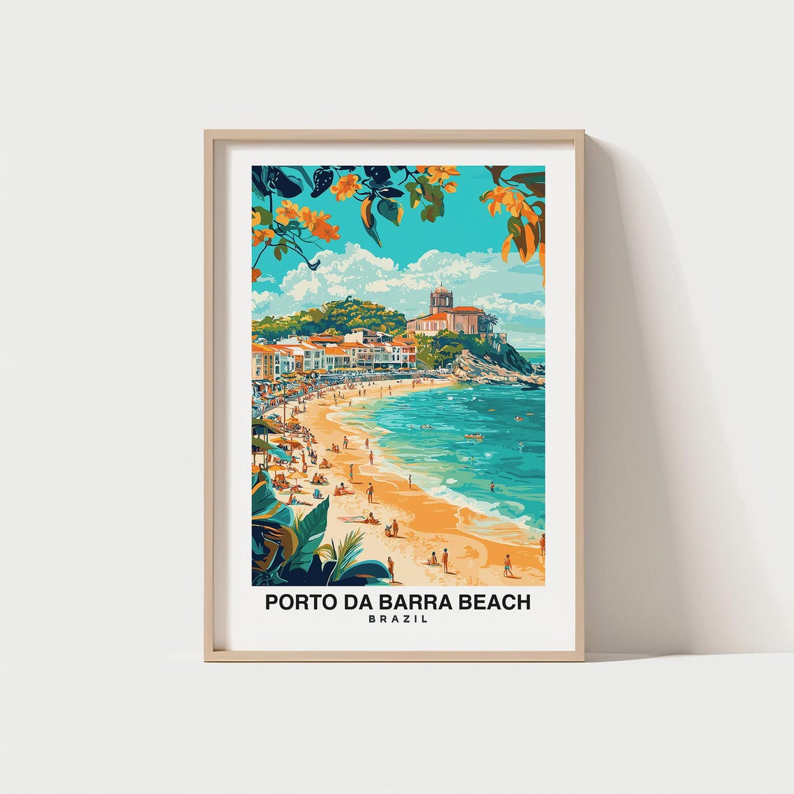 Porto Da Barra Beach Travel Print Wall Art Salvador Brazil City Print Porto Da Barra Beach Travel Gift Porto Da Barra Beach Poster