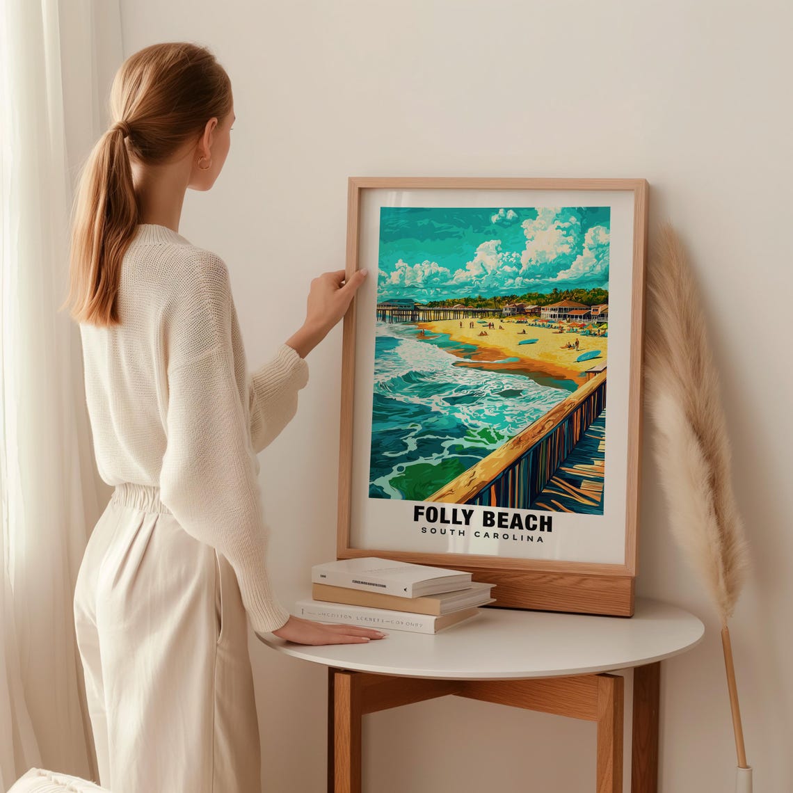 Folly Beach Print South Carolina Poster Folly Beach Views Folly Beach Landmarks Folly Beach City South Carolina Charm Folly Beach - Image 2