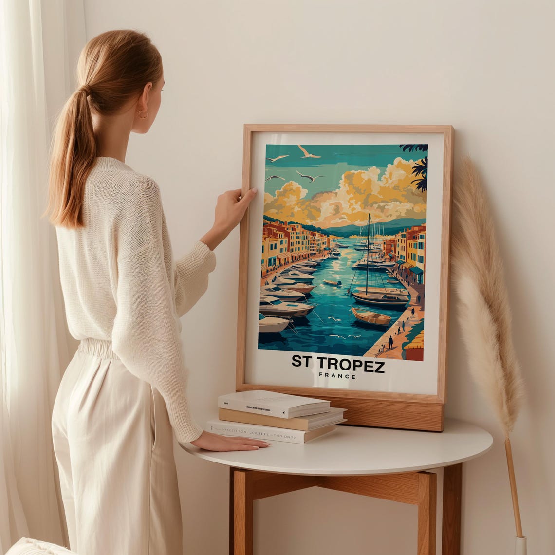 St Tropez Print France Poster Travel Wall Art Coastal Print Scenic Art Beach Decor Ocean View French Riviera Travel Poster - Image 2