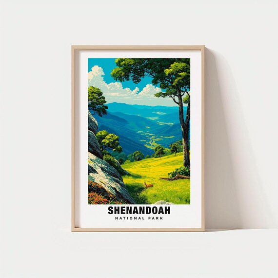 Shenandoah National Park Blue Ridge Valley Deer Meadow Poster