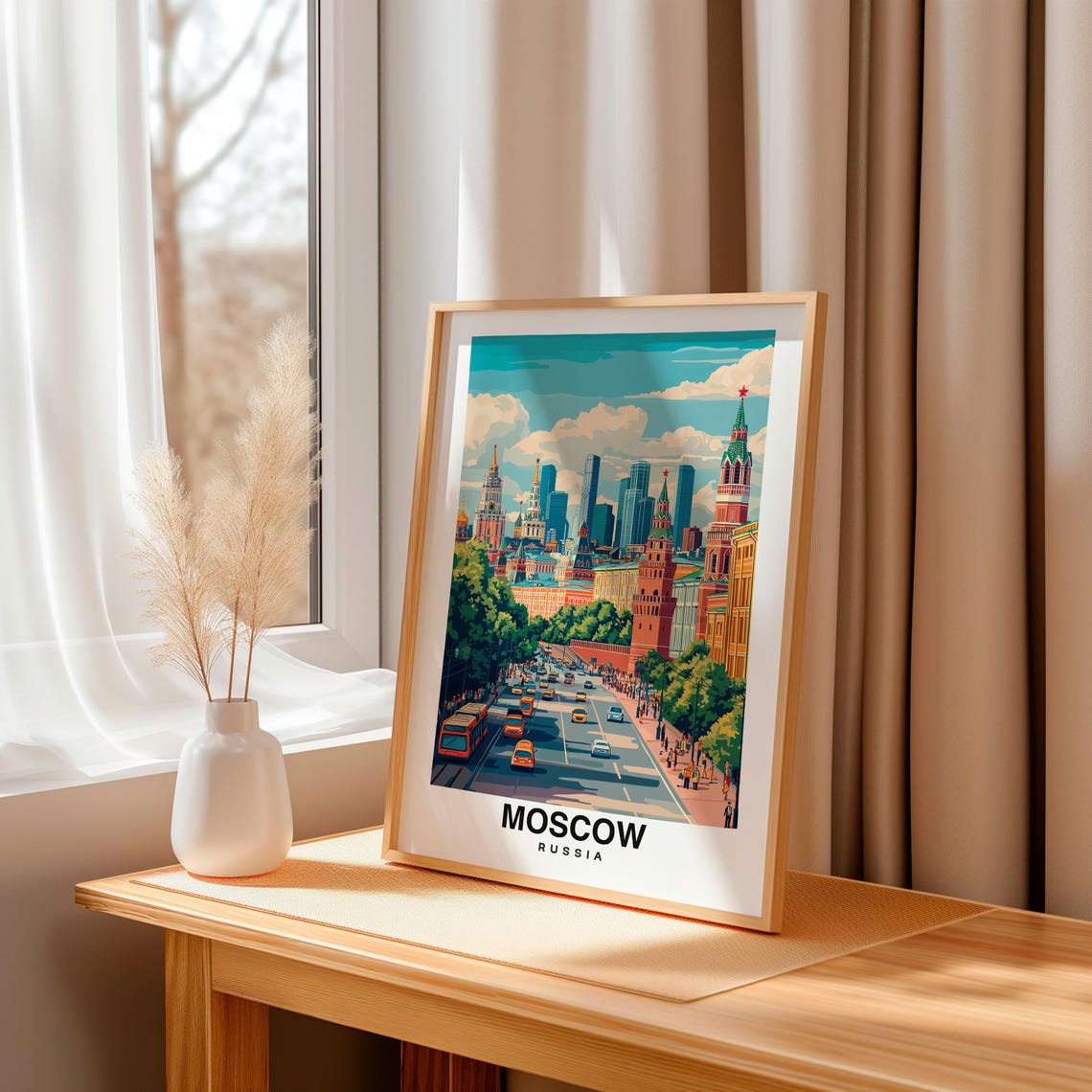 Moscow Print Russia Poster Travel Wall Art Cityscape Print Europe Poster Historic Art Urban Decor Scenic Print Travel Poster - Image 3