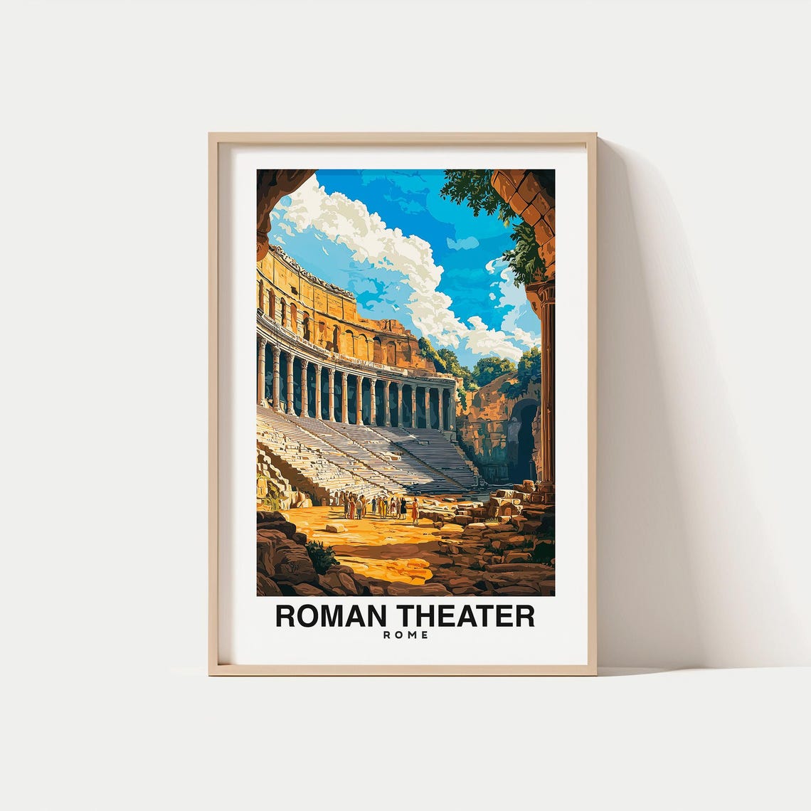 Roman Theater Travel Print Wall Art Caesarea Israel City Print Roman Theater Travel Gift Roman Theater Poster