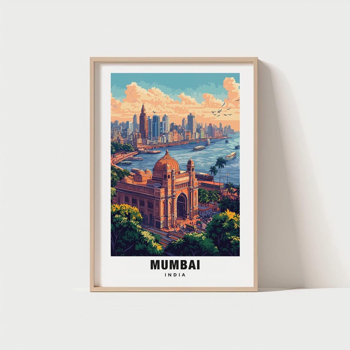 Mumbai City Print Mumbai Travel Poster India Travel Gift Mumbai India Poster Mumbai Gift Indian Culture Poster Art