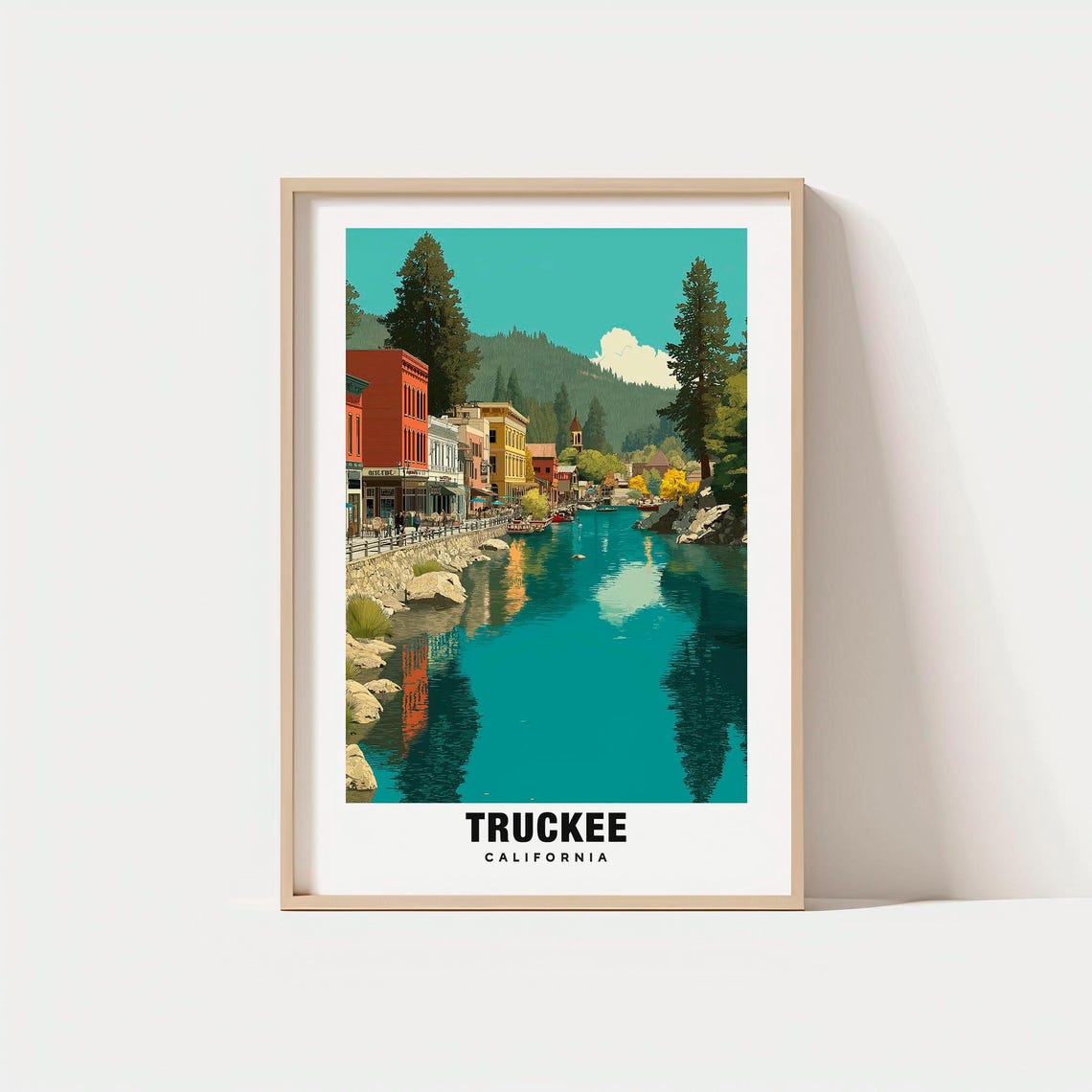 Truckee California Historic Downtown Riverfront Scene Poster