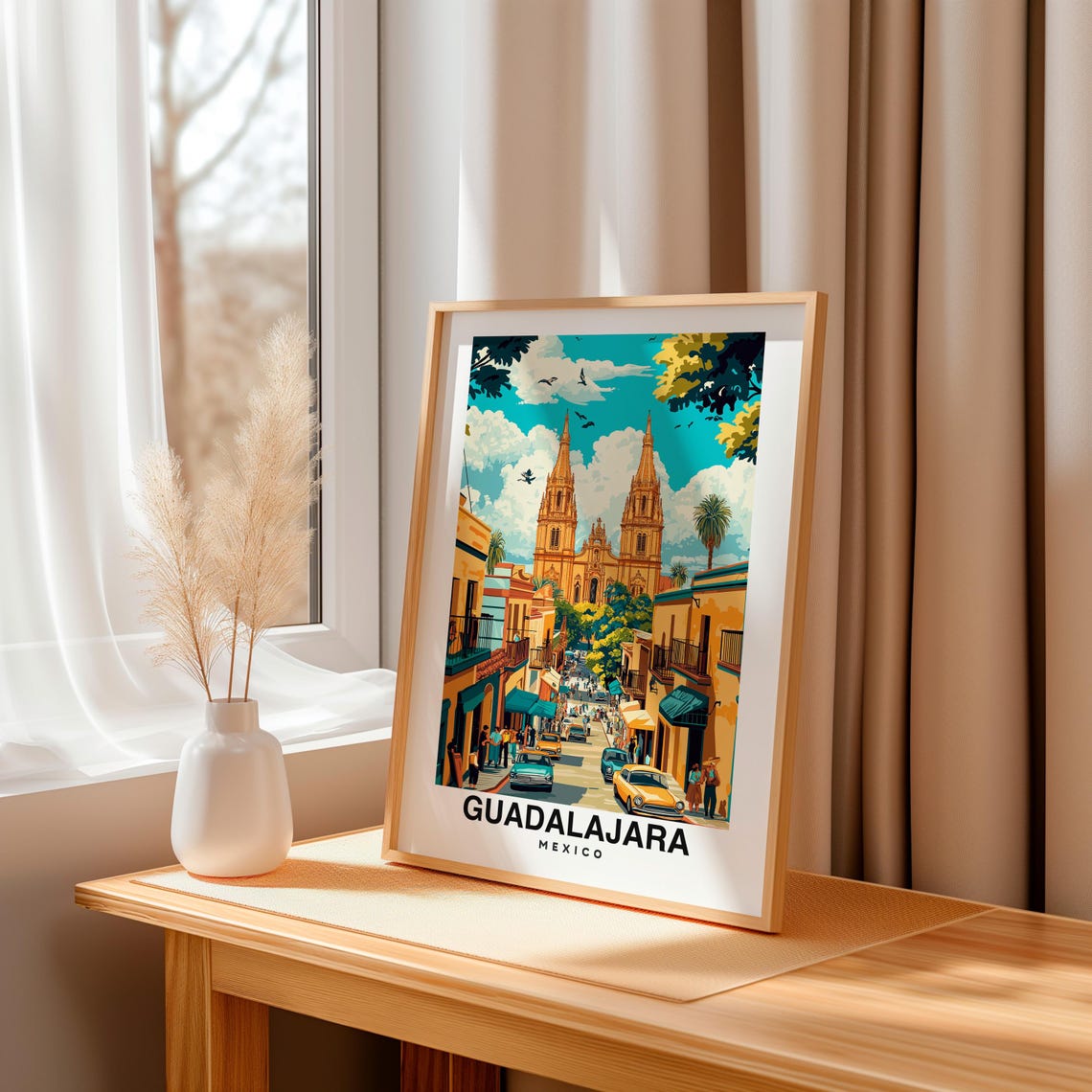 Guadalajara Print Mexico Poster Travel Wall Art Cityscape Print Scenic Art Historic Decor Mexican Culture Travel Poster Mexico Art - Image 3