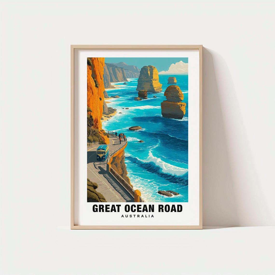 Great Ocean Road Australia Sea Stacks Coastal Drive Travel Poster