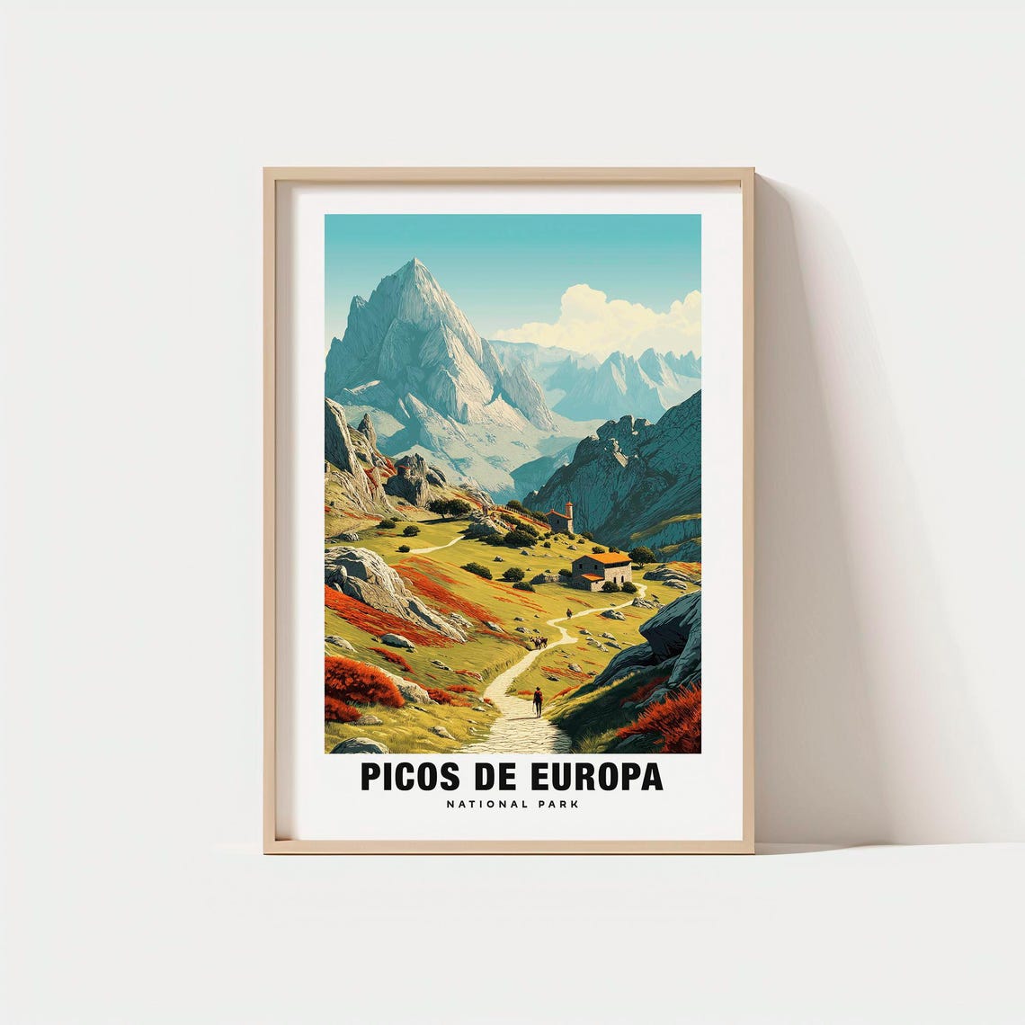 Picos De Europa Print Asturias Poster Mountain Views Travel Art Scenic Peaks Nature Escape Rugged Beauty Hiking Spotspain Landscape