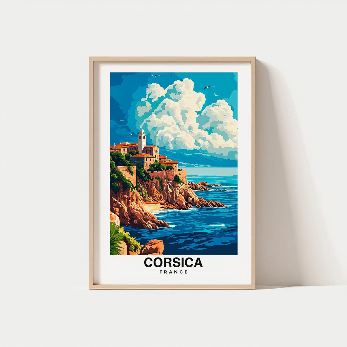 Corsica France Travel Print Wall Art Corsica France City Print Corsica France Travel Gift Corsica France Poster