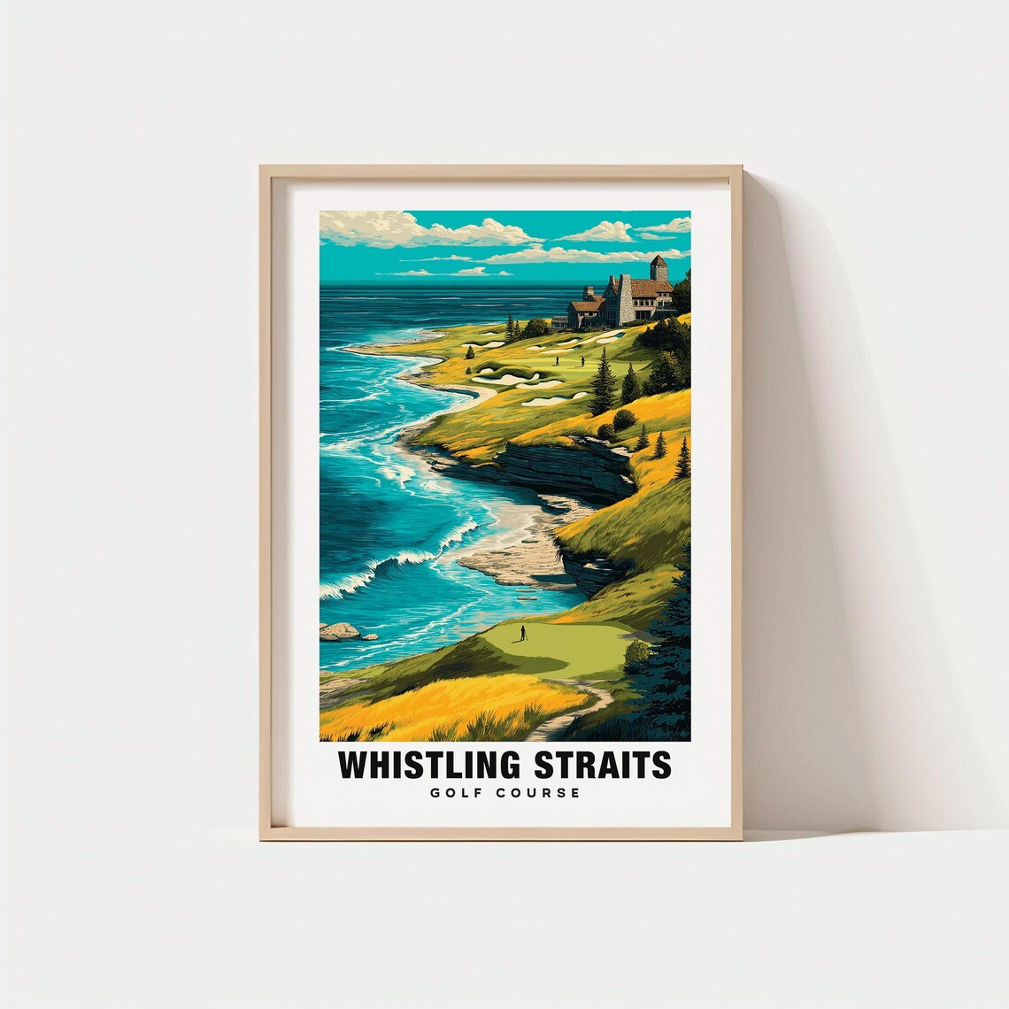 Whistling Straits Golf Course Links Along Lake Michigan Shore Travel Poster