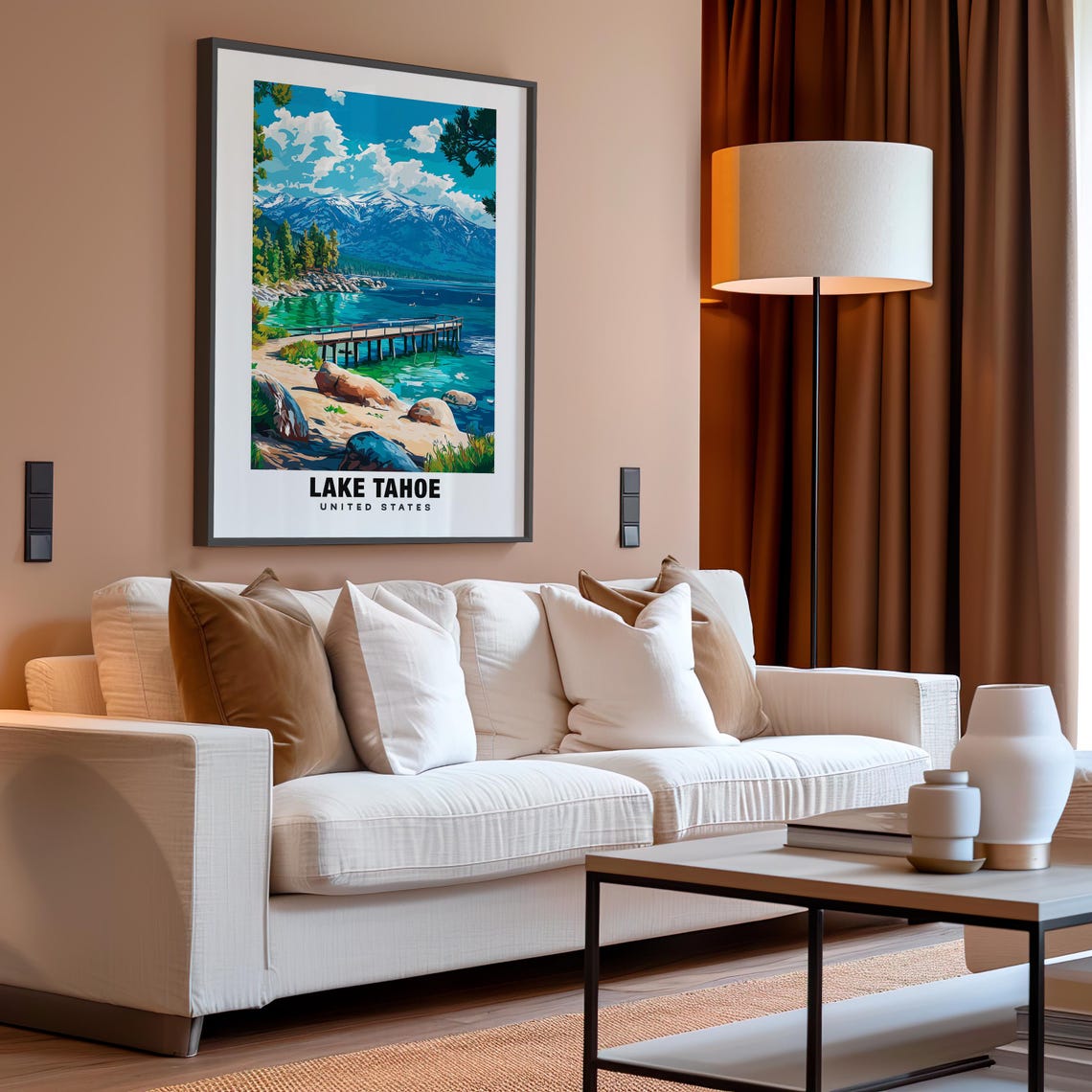 Lake Tahoe Print California Poster Lake Tahoe Views Tahoe Art California Charm Tahoe Beauty Lake Heritage Mountain Lake Tahoe Art - Image 4