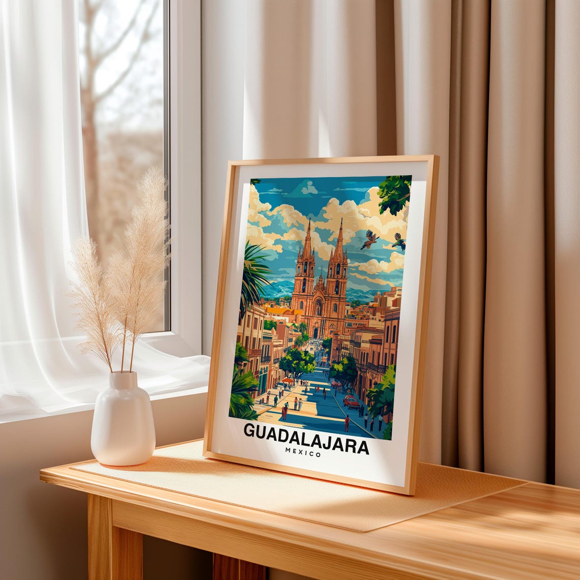 Guadalajara Print Mexico Poster Travel Wall Art Cityscape Print Scenic Art Historic Decor Mexican Culture Travel Poster Mexico Art - Image 3