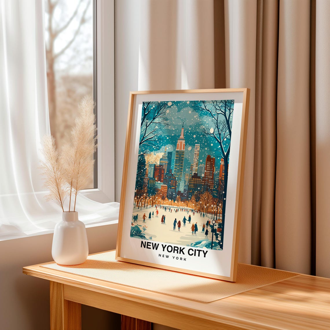New York City Print Usa Poster Travel Wall Art Cityscape Print Urban Poster Scenic Art Landmark Decor Travel Poster Skyline Print - Image 3