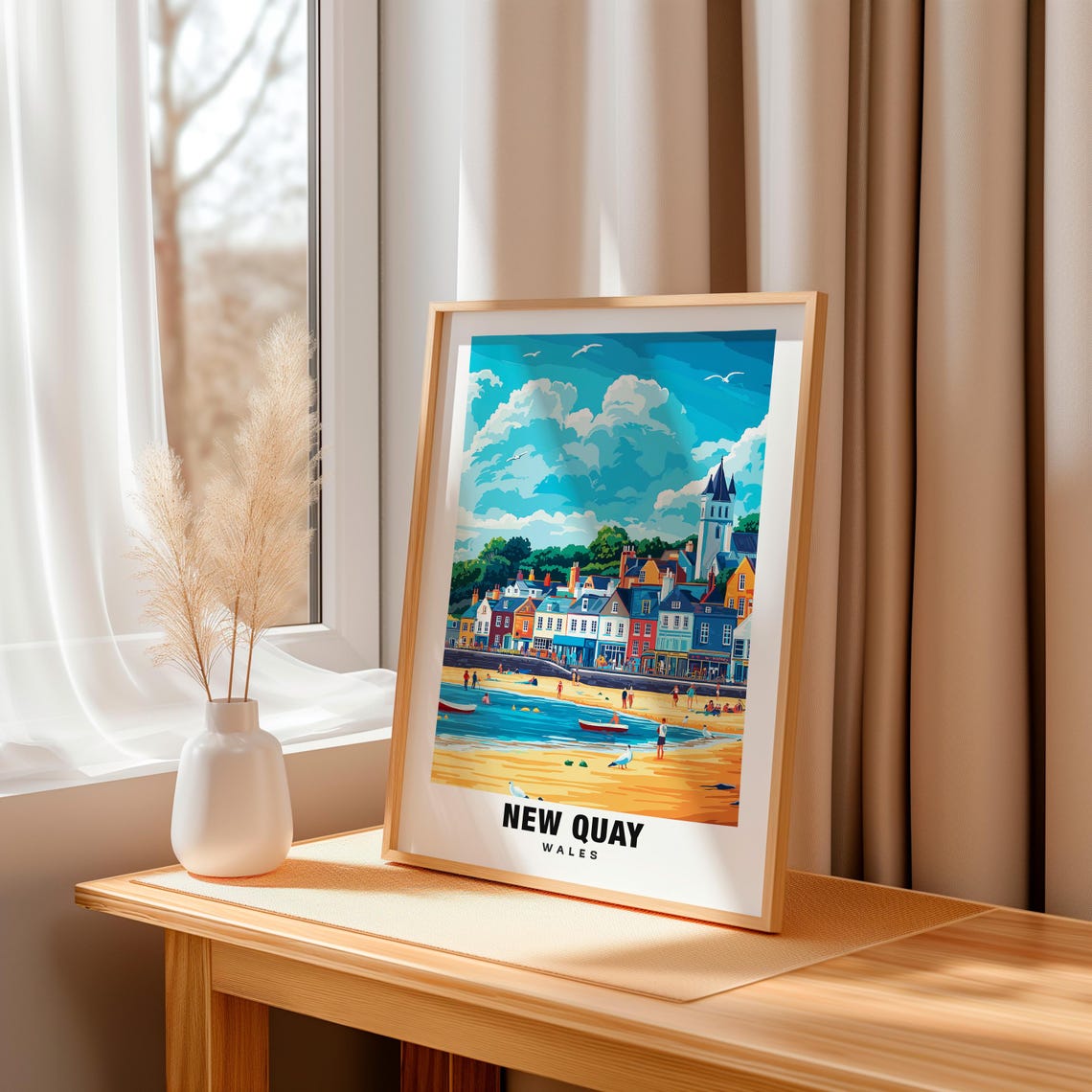 New Quay Print Wales Poster New Quay Views New Quay Beach New Quay Town Wales Charm New Quay Beauty New Quay Heritage New Quay Art - Image 3