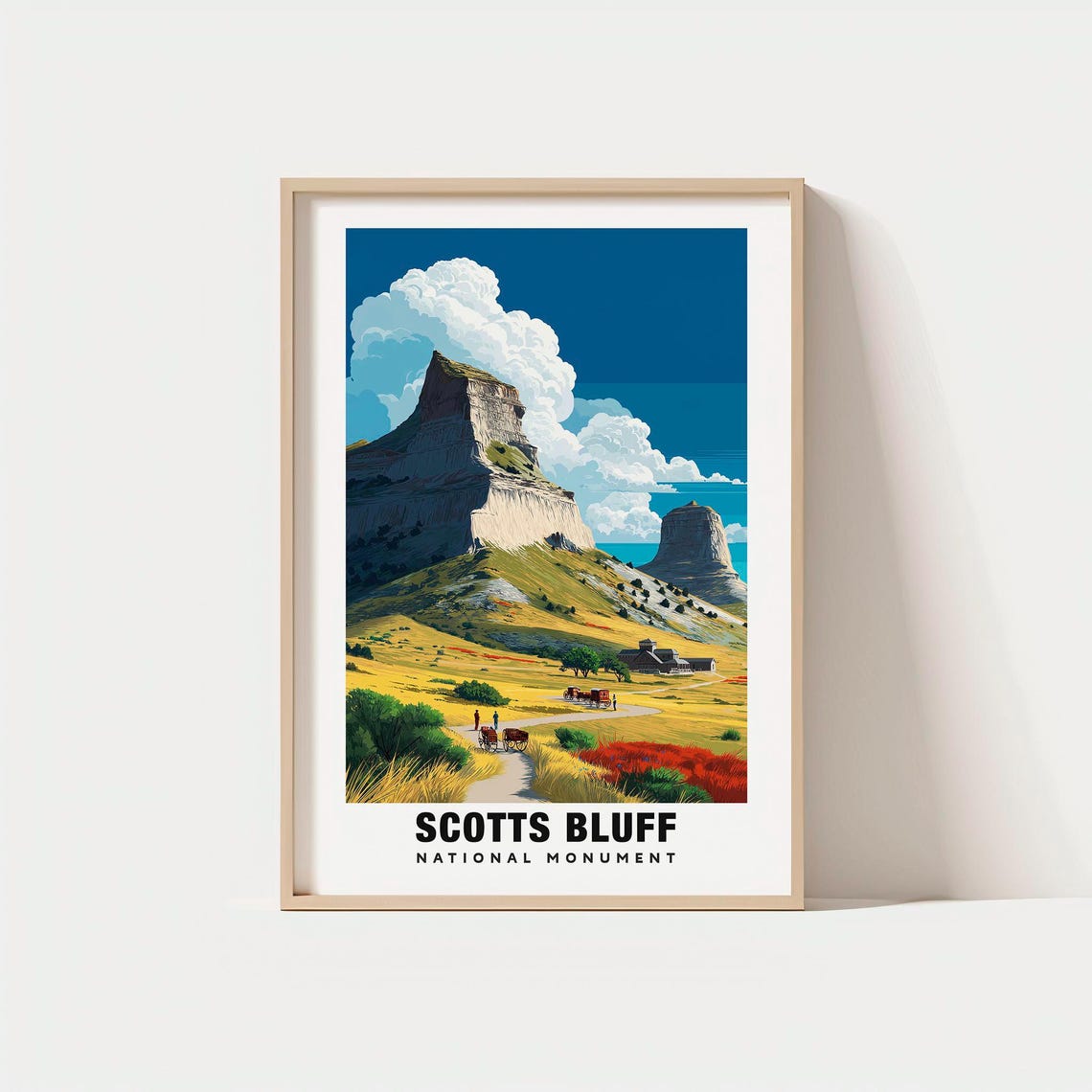 Scotts Bluff National Monument Prairie Bluffs Wagon Trail Poster
