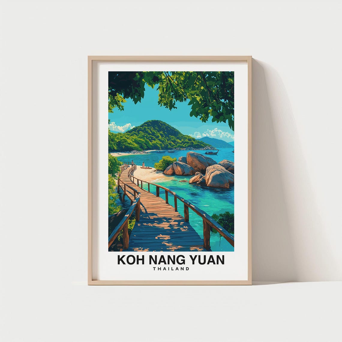 Koh Nang Yuan Travel Print Wall Art Koh Tao Thailand City Print Koh Nang Yuan Travel Gift Koh Nang Yuan Poster