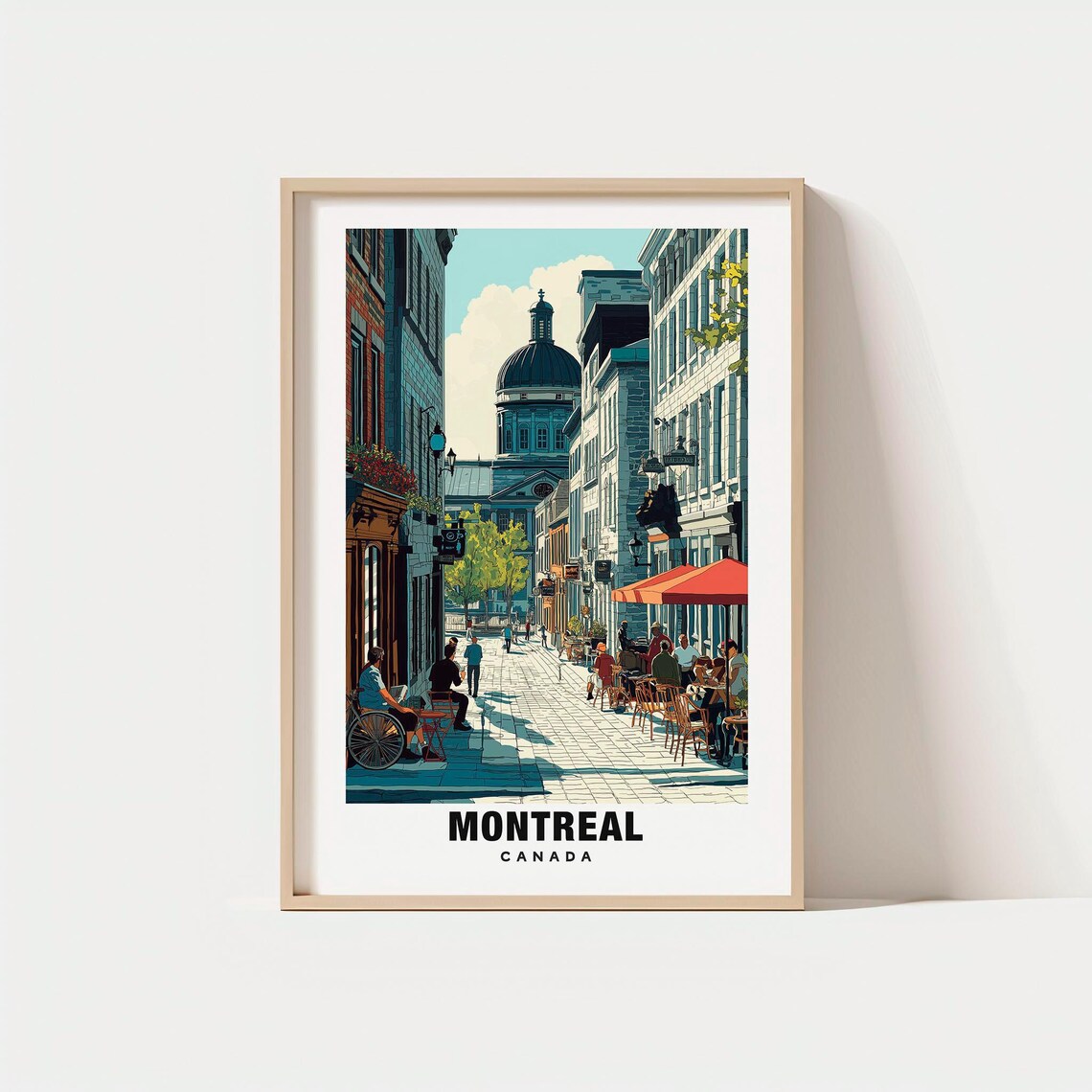 Montreal Canada Old Port Street Cafe Terrace City Travel Poster