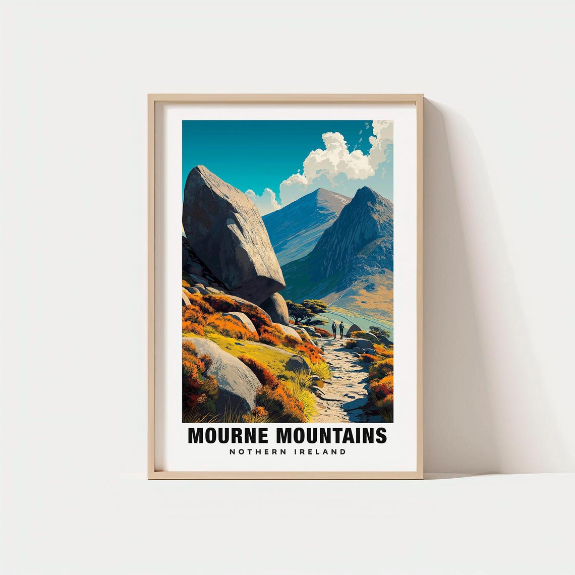 Mourne Mountains Northern Ireland Hiking Trail Scenic Poster