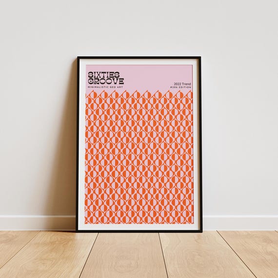 1960s Geometric Pattern Art Retro Design Minimalist Wall Decor Mid Century Modern Print Vintage Inspired Poster Modern Decor