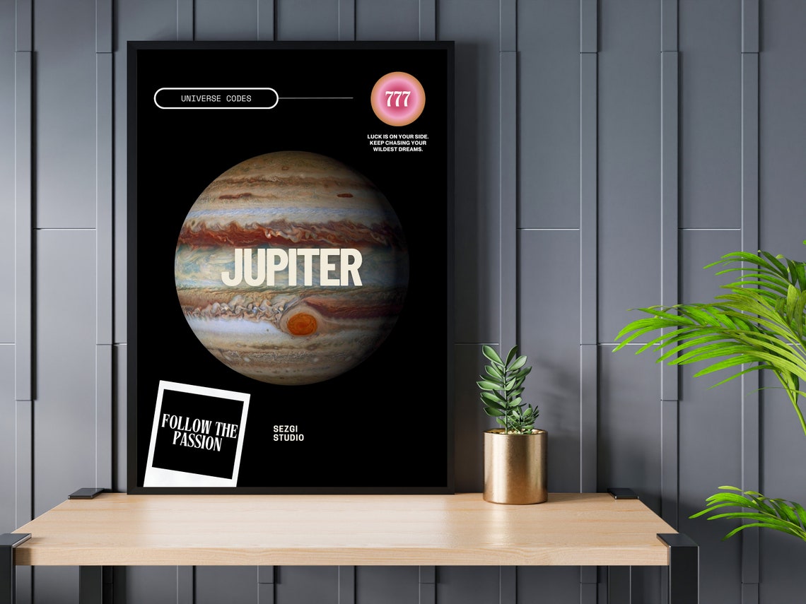 Jupiter Planet Universe Code 777 Angel Number Spiritual Poster