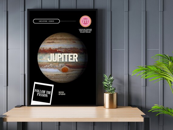 Jupiter Planet Universe Code 777 Angel Number Spiritual Poster