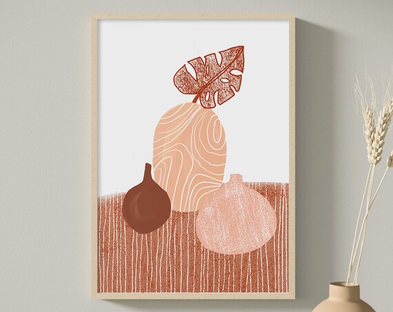 Abstract Modern Modern Wall Art Coral Prints Geometric Wall Art Abstract Art Print Minimalist Print Wall Decor Living Room Wall Art
