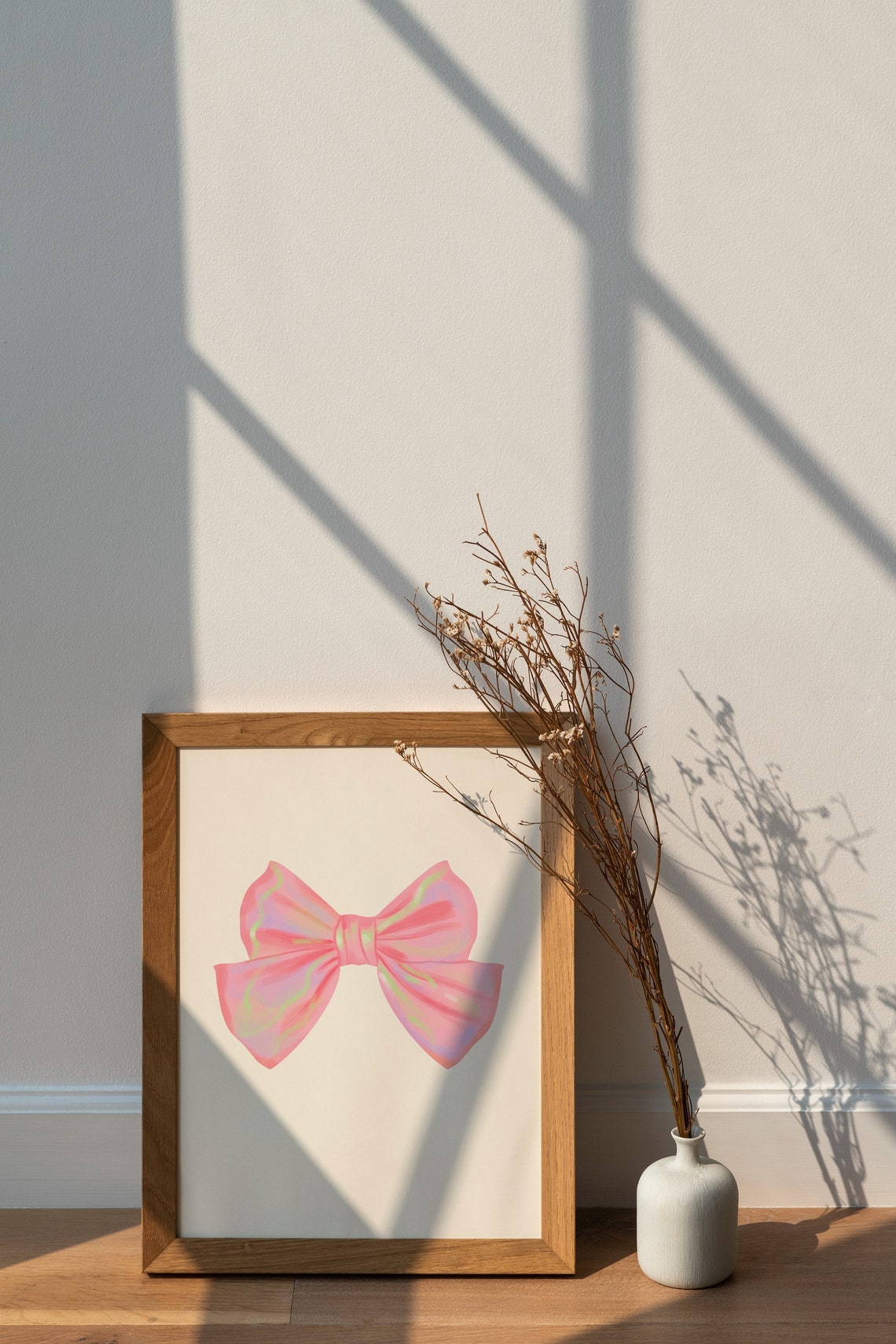 Pink Preppy Aesthetic Wall Art Teen Room Decor Preppy Poster College Apartment Decor Pink Nursery Art Bow Print Newborn Baby Wall Art - Image 2