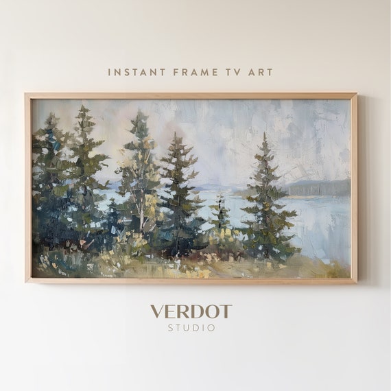 Evergreen Lake Summer Landscape Art Print