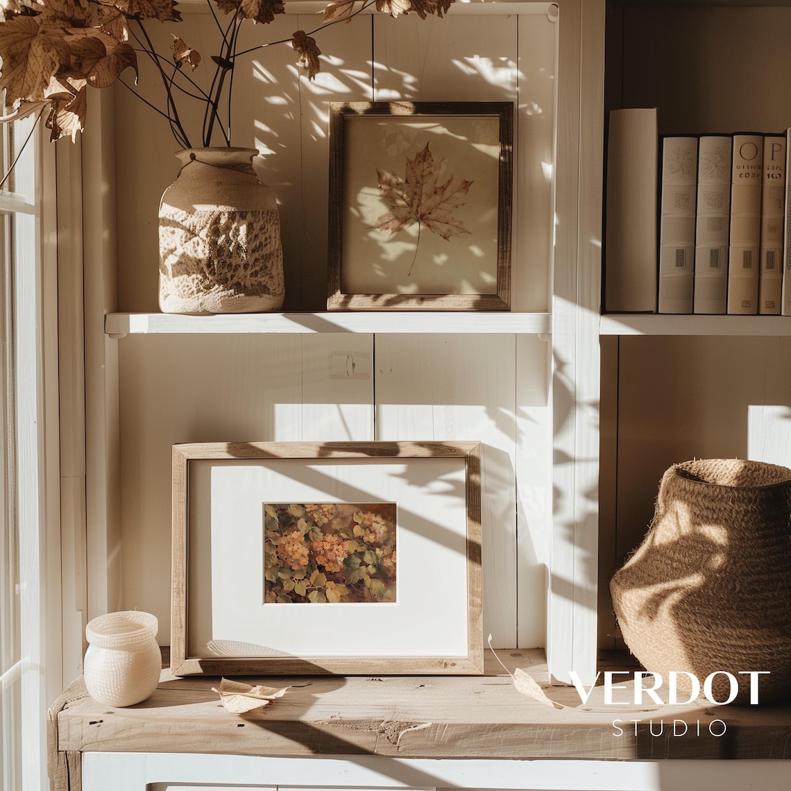 Hydrangea Painting Rustic Autumn Botanical Art Print - Image 3