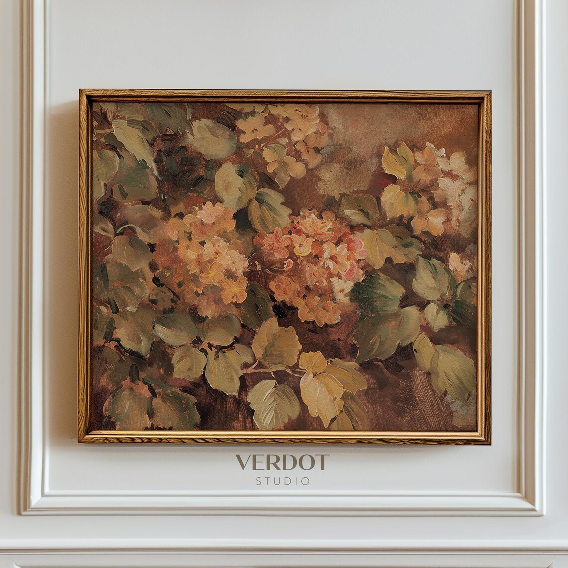 Hydrangea Painting Rustic Autumn Botanical Art Print