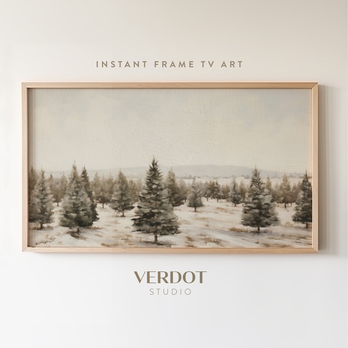 Rustic Farmhouse Christmas Tree Farm Art Print