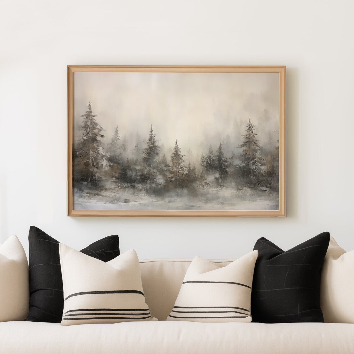 Winter Forest Painting, Rustic Christmas Tree Art Print - Image 3