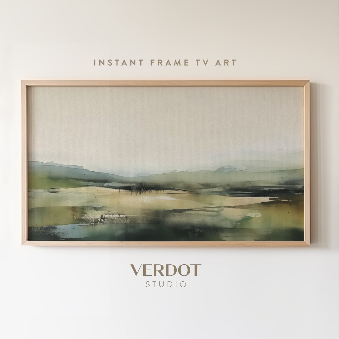 Spring Landscape Art Print, Rustic Modern Field