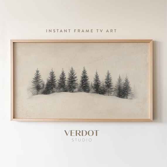 Winter Tree Forest Christmas Landscape Art Print