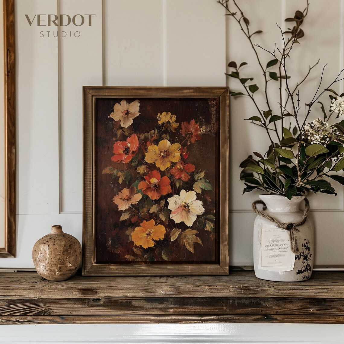 Vintage Fall Flower Painting Art Print, Autumn Floral - Image 4