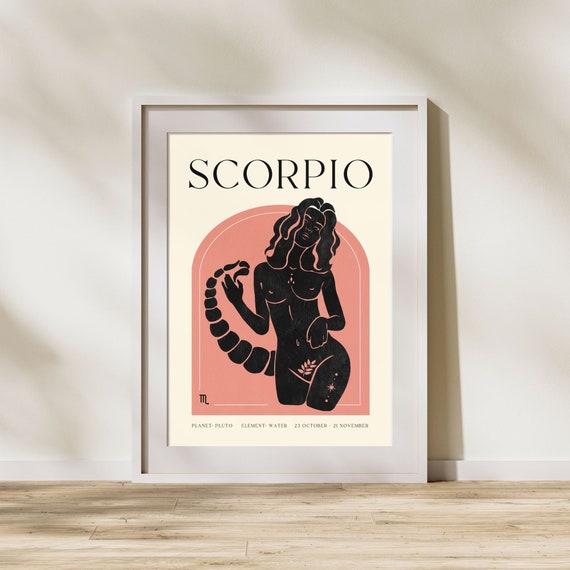 Scorpio Print Horoscope Zodiac Art Astrology Art Star Sign Horoscope Art Scorpio Poster Scorpio Gift