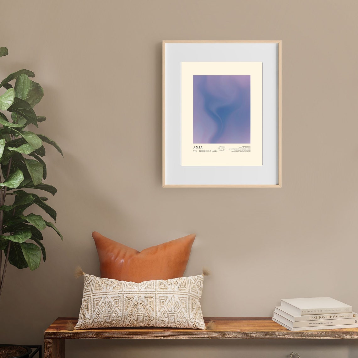 Anja Third Eye Chakra Purple Aura Intuition Affirmation Poster Art - Image 2