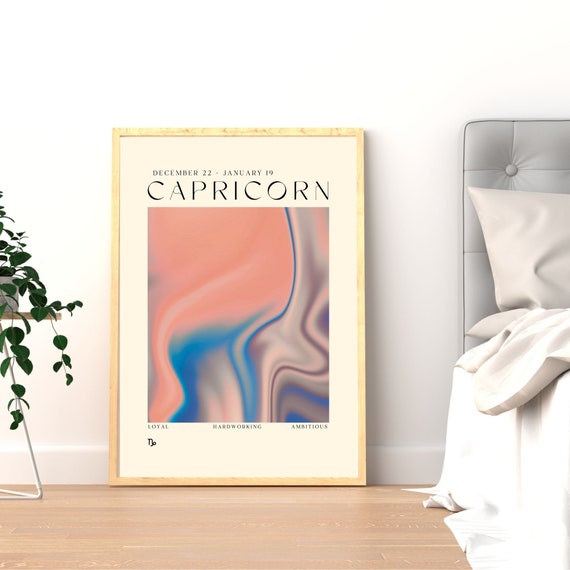Capricorn Art Print Horoscope Zodiac Art Astrology Art Star Sign Energy Art Capricorn Poster Capricorn Gift