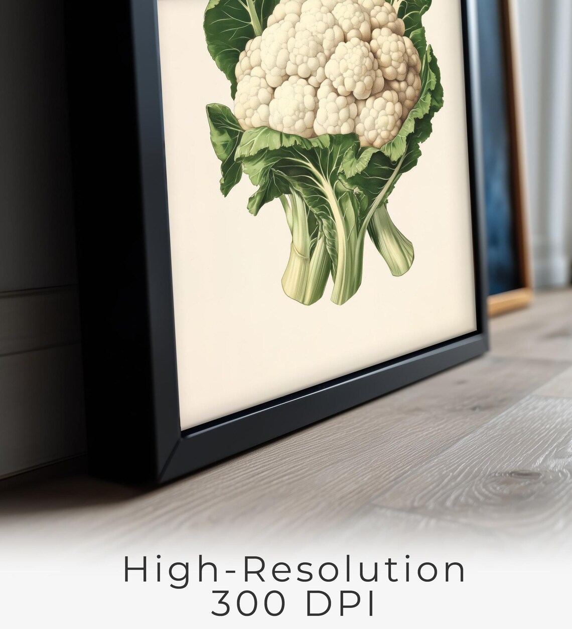 Cauliflower Wall Art Modern Vegetable Kitchen Decor Illustration Farmhouse Style Instant Print Iv08 - Image 2