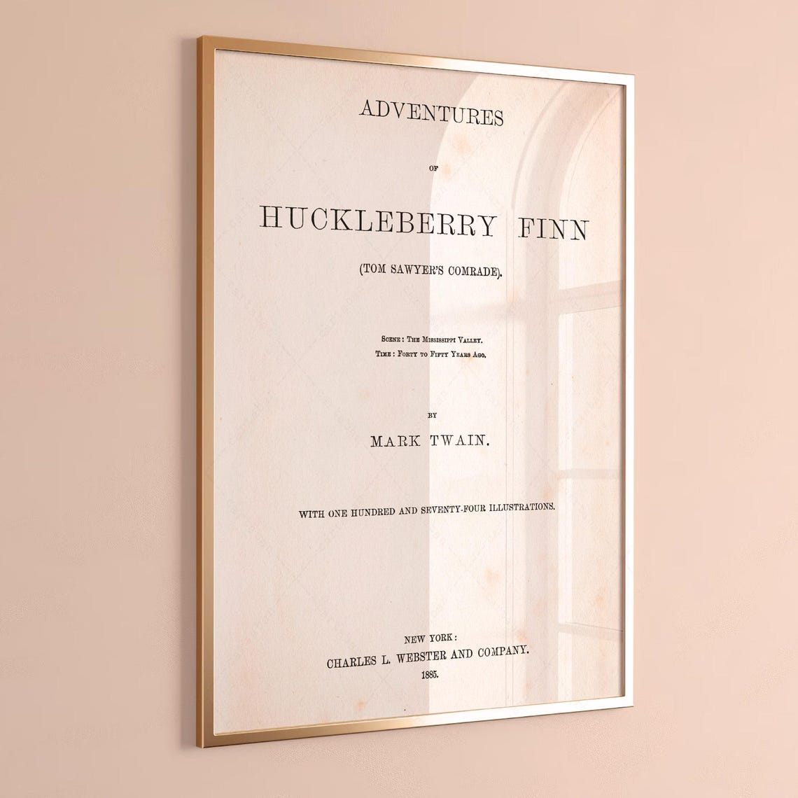 Adventures Of Huckleberry Finn Mark Twain 1885 Title Page Book Poster - Image 2