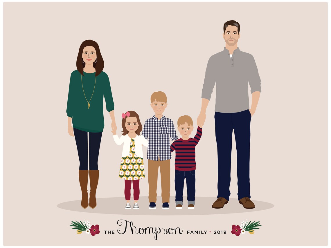 Custom Family Portrait, Hand Drawn Art Print - Image 2