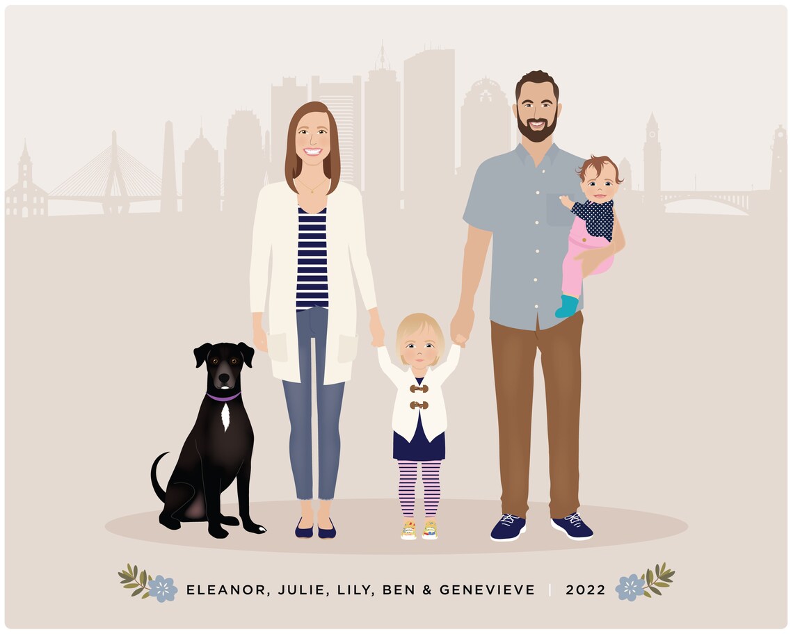 Custom Portrait Family Drawing Add On Person - Image 2