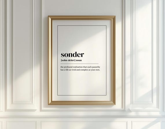 Sonder Definition Typography Quote Art Print