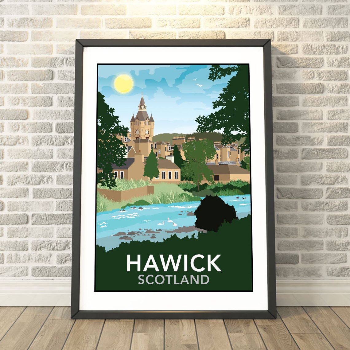Hawick Scotland Memory Travel Poster