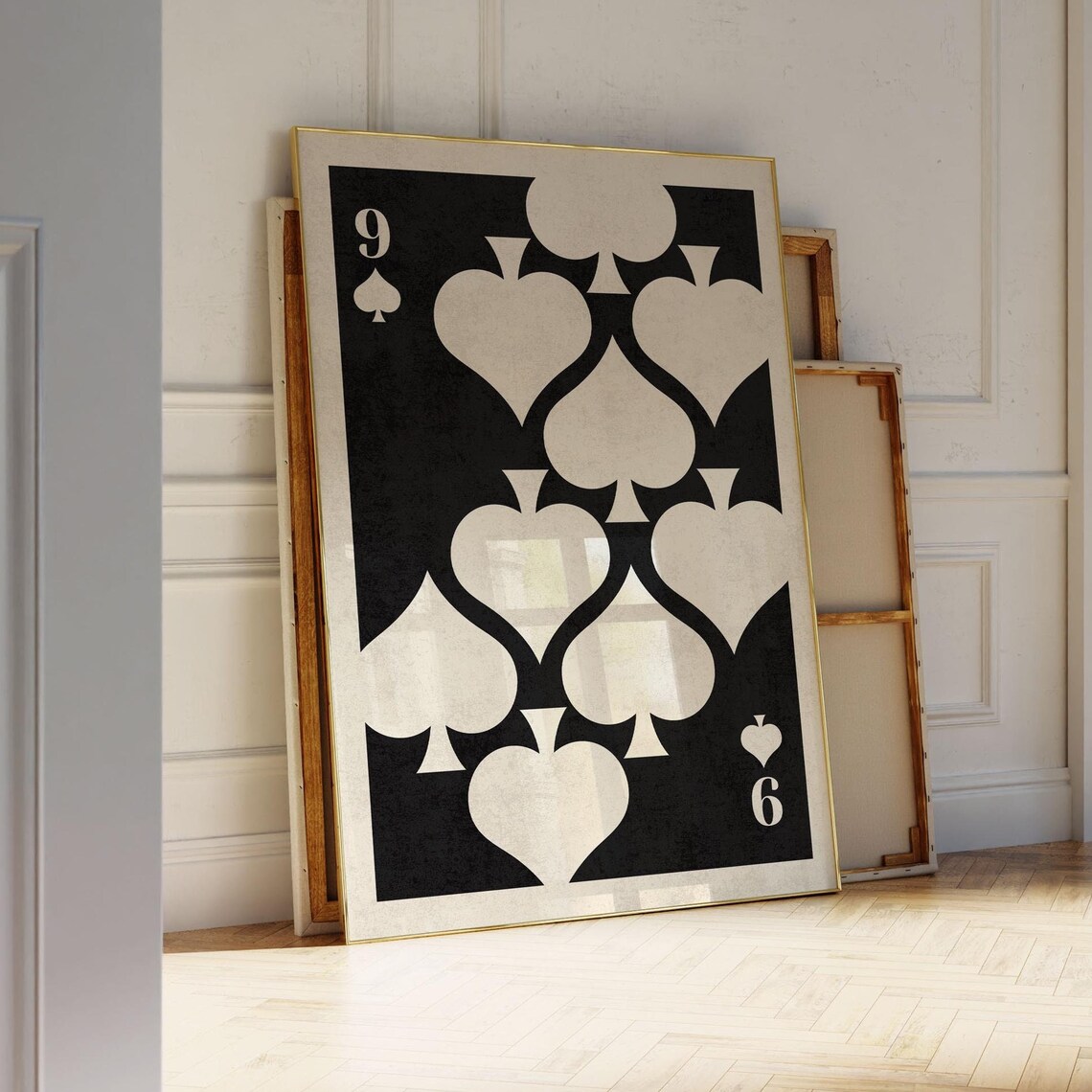 9 Of Spades Minimalist Poker Card Art Print