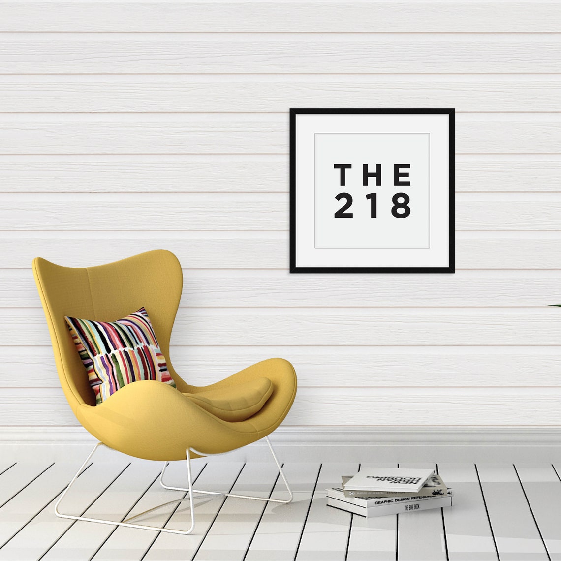 Bold Area Code Number Art Black White Modern Gallery Typography Print - Image 3