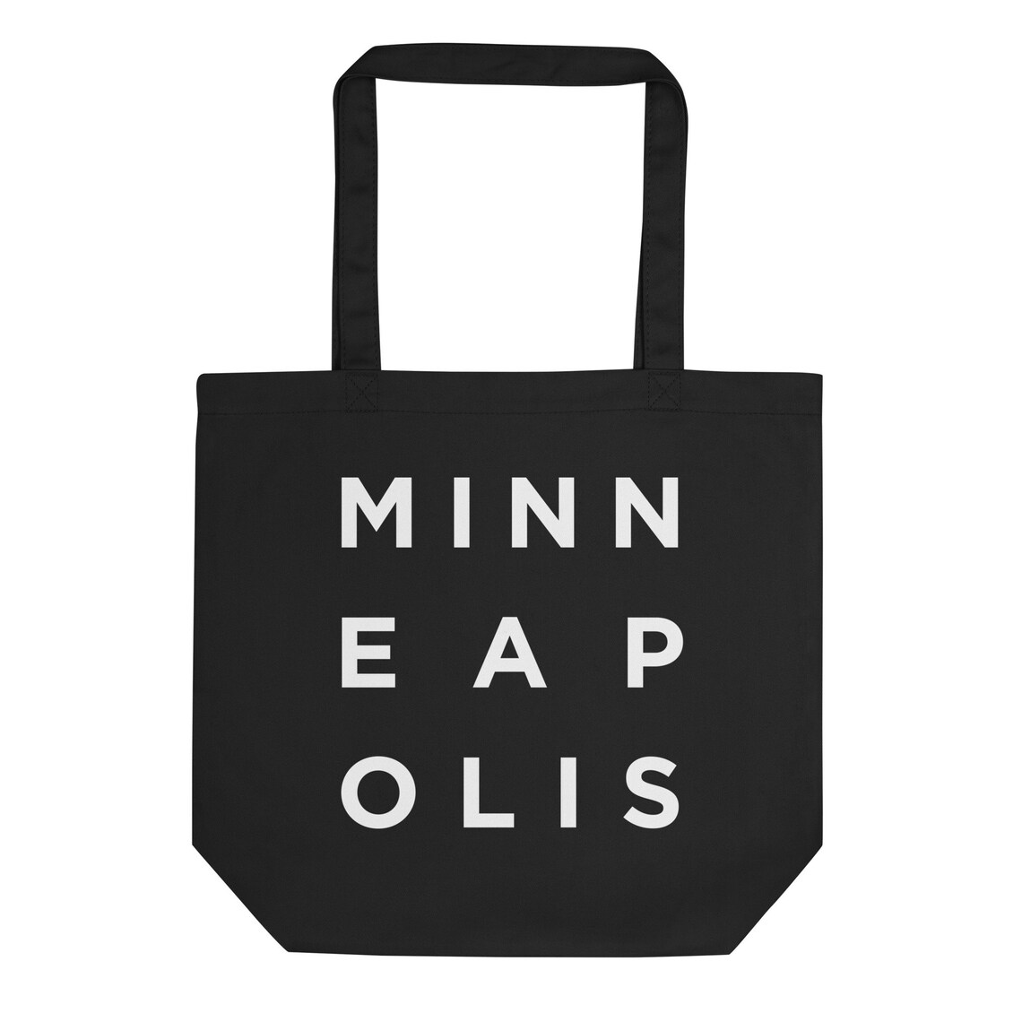Certified Organic Black Cotton Tote Bag Corner Detail Photo Print - Image 3