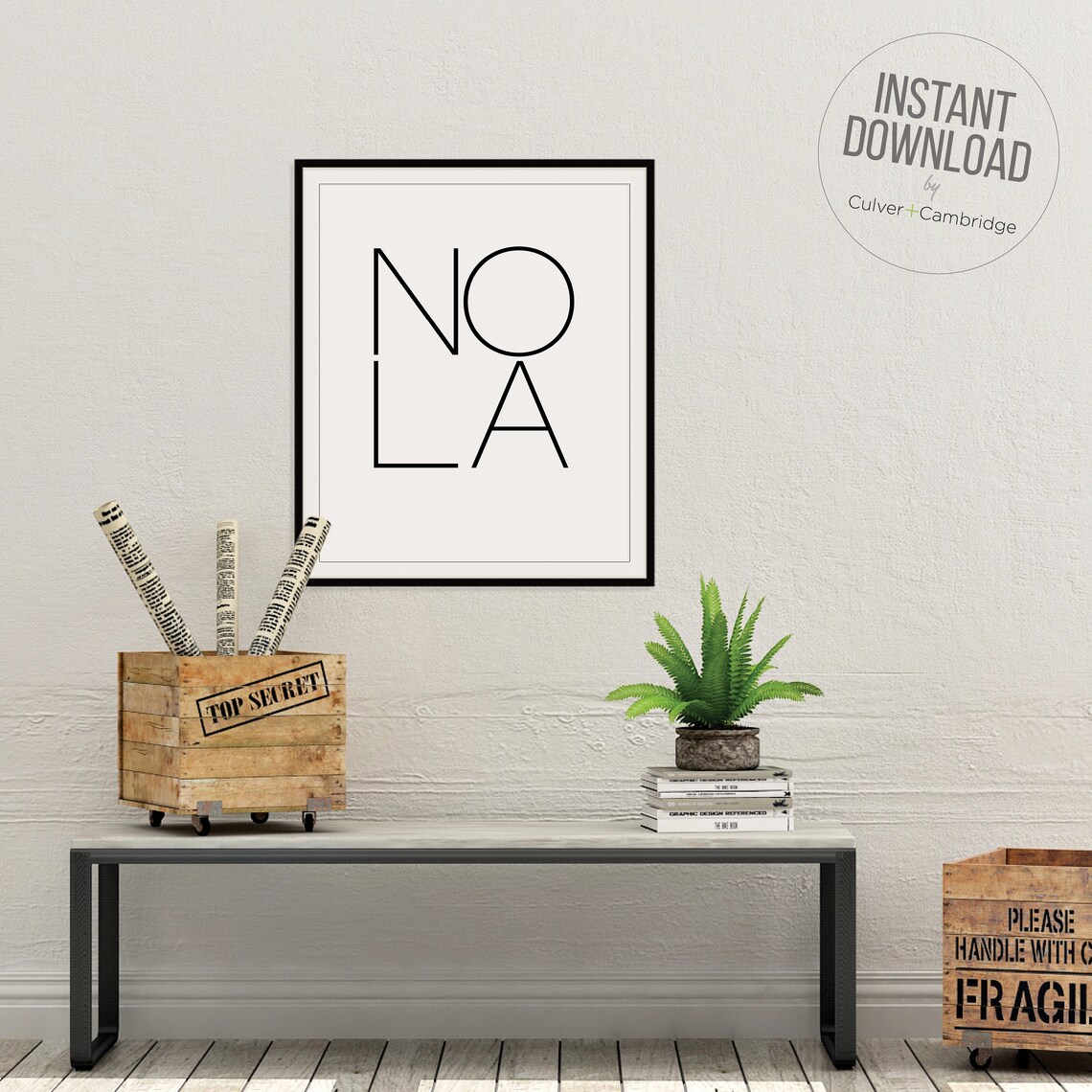 NOLA New Orleans Louisiana Minimalist Typography City Love Poster